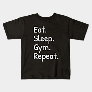 Eat Sleep Gym Repeat Funny Kids T-Shirt